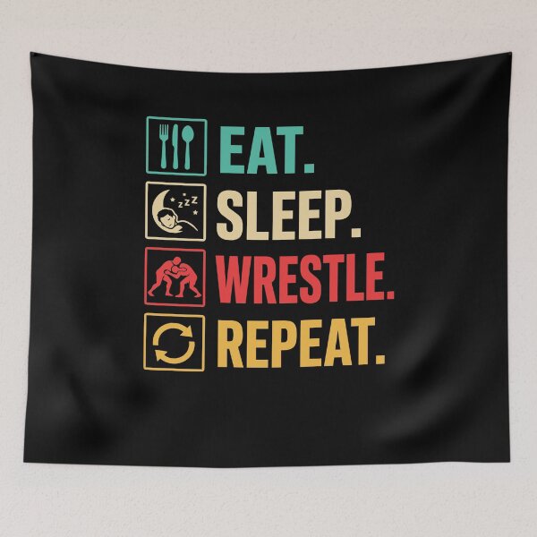 Item preview, Eat Sleep Wrestle Repeat Funny Wrestler Life Cycle Wrestling designed and sold by tmerchtrends.
