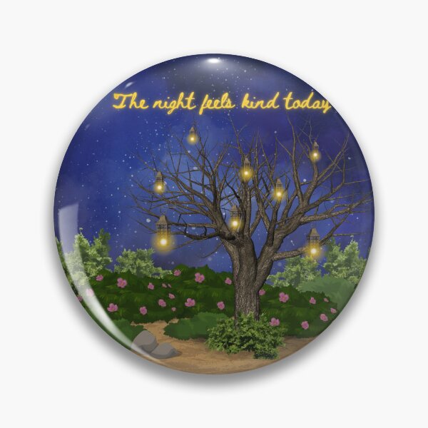 Item preview, The Night Feels Kind Today – Cozy Lantern Tree Night Aesthetic designed and sold by BlueTideGallery.