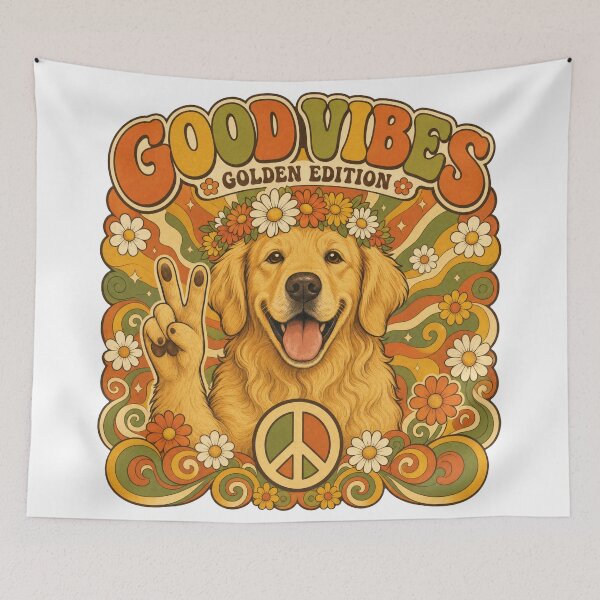 Item preview, Golden Retriever Good Vibes designed and sold by zoughlal.