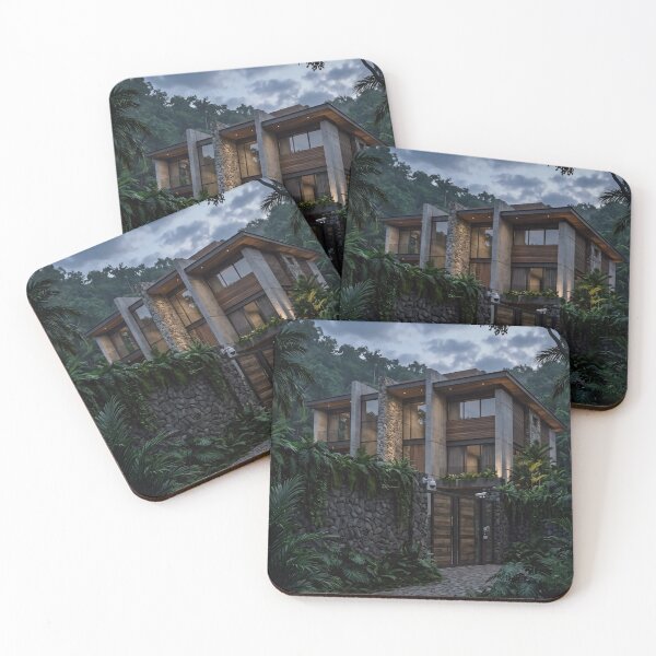 Item preview, Hidden Modern Jungle Villa at Night designed and sold by dreamhomes05.