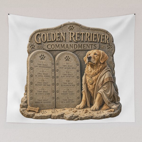 Item preview, Golden Retriever Commandments designed and sold by zoughlal.