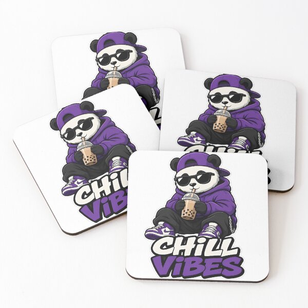 Item preview, Cute Panda Drinking Bubble Tea - CHILL VIBES Streetwear Cartoon Graphic designed and sold by Aesthicer.