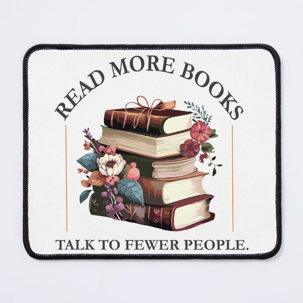 Item preview, Read More Books Talk to Fewer People Vintage Floral Bookworm designed and sold by Joshbrowny.