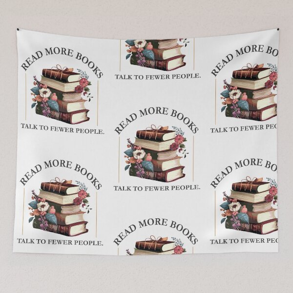 Item preview, Read More Books Talk to Fewer People Vintage Floral Bookworm designed and sold by Joshbrowny.