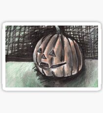 Whimsical Mixed Media Jack o Lantern Design Sticker