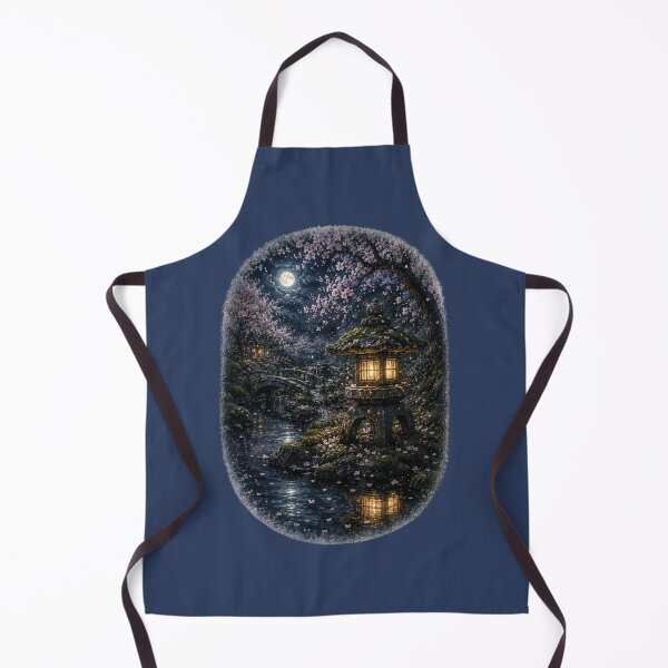 Item preview, Japanese Stone Lantern Illustration – Moonlit Garden Design Art designed and sold by MagicMakerPh.