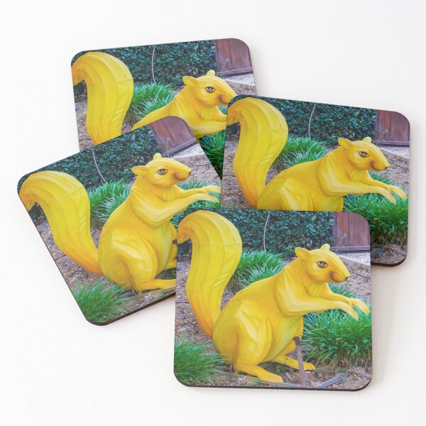 Item preview, Yellow Squirrel Sculpture in Garden: Decorative Outdoor Statue and Playful Yard Art designed and sold by Nmallia.