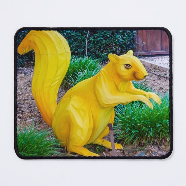 Item preview, Yellow Squirrel Sculpture in Garden: Decorative Outdoor Statue and Playful Yard Art designed and sold by Nmallia.