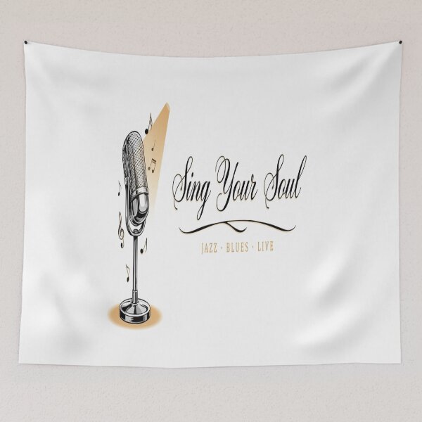 Item preview, Sing Your Soul – Vintage Jazz Blues Microphone Design" designed and sold by Midnight Veil Designs.