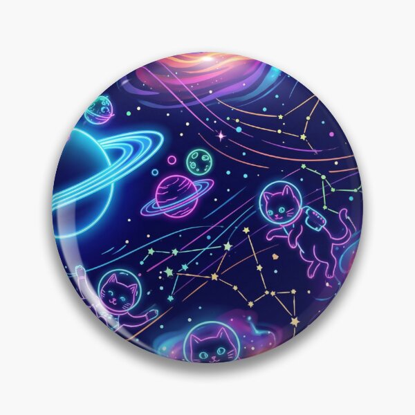 Item preview, Neon Cosmic Cats Space Patterns  designed and sold by Thai Vibe Studio.