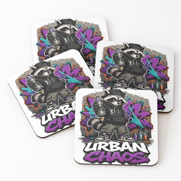 Item preview, Urban Chaos Raccoon Graffiti Streetwear Cartoon designed and sold by Aesthicer.