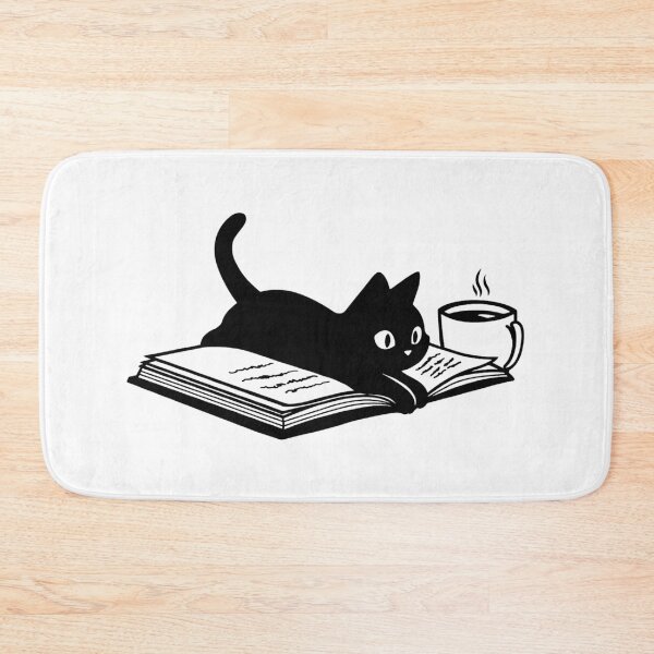 Item preview, Black Cat And Books – Cozy Coffee, Quiet Pages, and Endless Reading Adventures designed and sold by Charonde.
