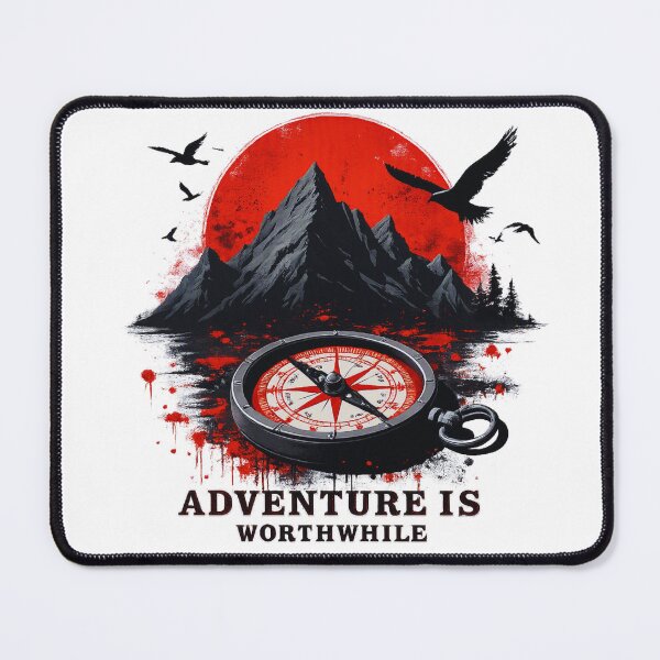 Item preview, Adventure Is Worthwhile – Trash Polka Mountain & Compass Design designed and sold by GabeMountainArt.