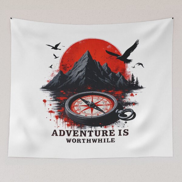 Item preview, Adventure Is Worthwhile – Trash Polka Mountain & Compass Design designed and sold by GabeMountainArt.