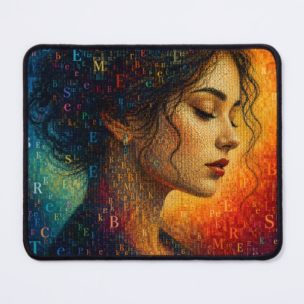 Item preview, Letters of the Soul | Typographic Portrait of a Woman | Abstract Fine Art designed and sold by sonsunarts.