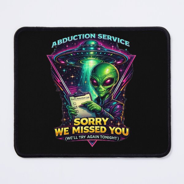 Item preview, Abduction Service – Sorry We Missed You (We'll Try Again Tonight) | Funny Alien UFO Sci-Fi T-Shirt designed and sold by EverclearDesign.