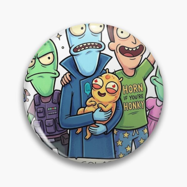 Item preview, Funny Alien Family – Retro Sci Fi Cartoon Design designed and sold by CRAZYpaterns.