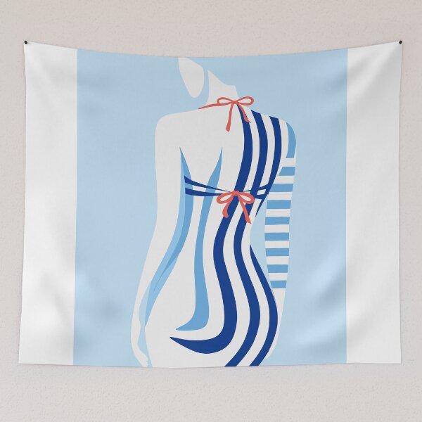 Item preview, Stripes Art, Minimal Nautical Back View Decor designed and sold by Studio pod Burom.