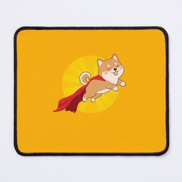 Item preview, Super Dog - happy cartoon retro dog flying with red cape and looking cute designed and sold by InanimateArt.