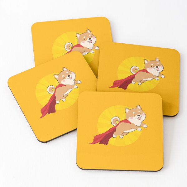 Item preview, Super Dog - happy cartoon retro dog flying with red cape and looking cute designed and sold by InanimateArt.