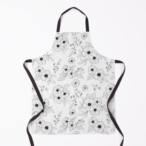 Item preview, Black and White Fine Line Anemone Floral designed and sold by WonderAndWhim.