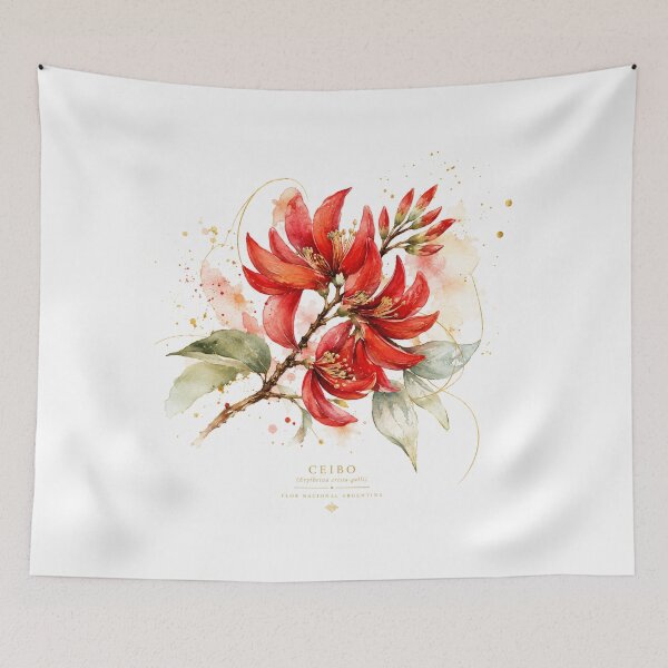 Item preview, Watercolor Ceibo | National Flower of Argentina | Elegant Botanical Illustration designed and sold by Esencia Argentina.