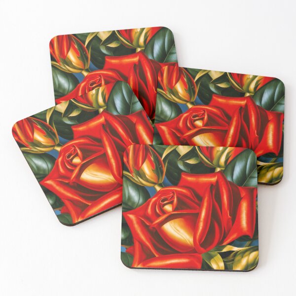 Item preview, Wall Art - Postcard - Golden‑Red Rose Cluster designed and sold by ForeverPrintsOK.