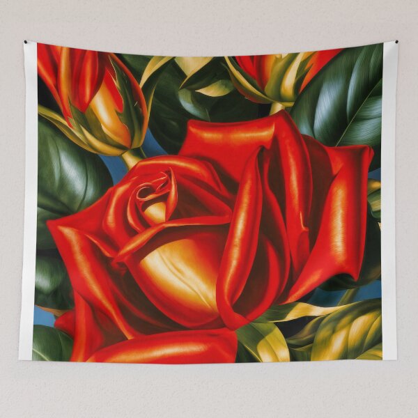 Item preview, Wall Art - Postcard - Golden‑Red Rose Cluster designed and sold by ForeverPrintsOK.