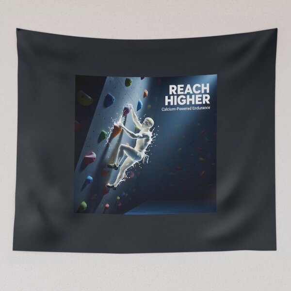 Item preview, Reach Higher Rock Climbing Art Print: Fluid Milk Aura Fitness Canvas designed and sold by Creative-RE.