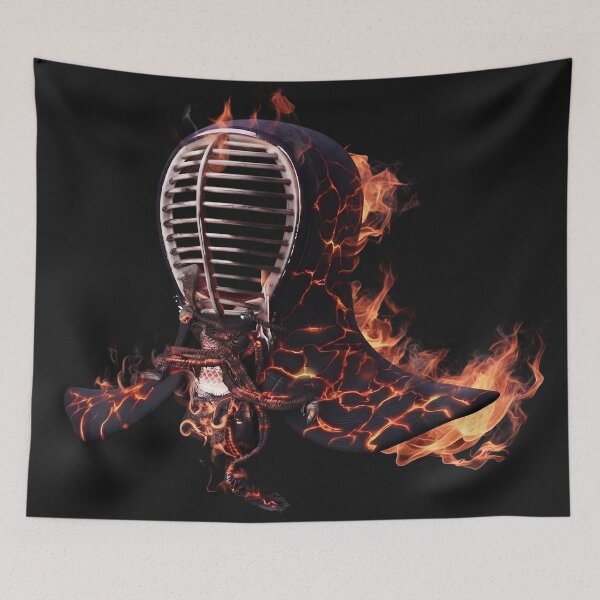 Item preview, Burning Kendo Mask designed and sold by sannimoe.