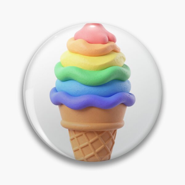 Item preview, Colorful Clay Art Rainbow Soft Serve Ice Cream in Waffle Cone designed and sold by 19Beauty.