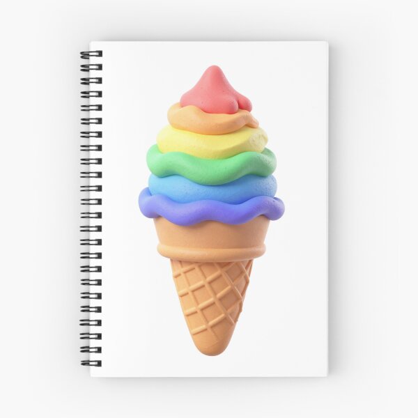 Item preview, Colorful Clay Art Rainbow Soft Serve Ice Cream in Waffle Cone designed and sold by 19Beauty.