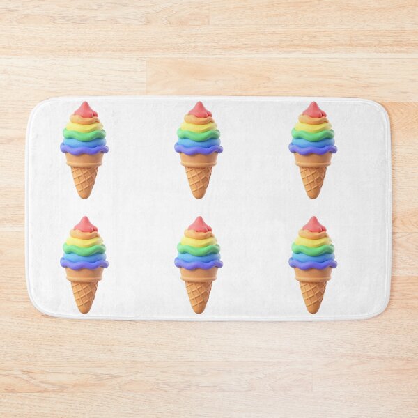 Item preview, Colorful Clay Art Rainbow Soft Serve Ice Cream in Waffle Cone designed and sold by 19Beauty.