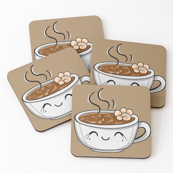 Artikelvorschau, Illustration einer Figur mit heißer Schokolade und Marshmallow entworfen und verkauft von Phyllya Design.