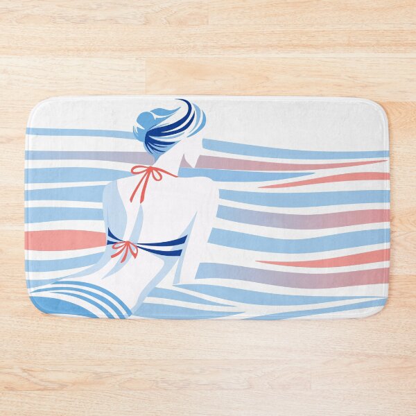 Item preview, Coastal Woman Stripes Art designed and sold by Studio pod Burom.