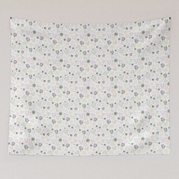 Item preview, Pastel Bloom Hearts Pattern designed and sold by HadHoda.