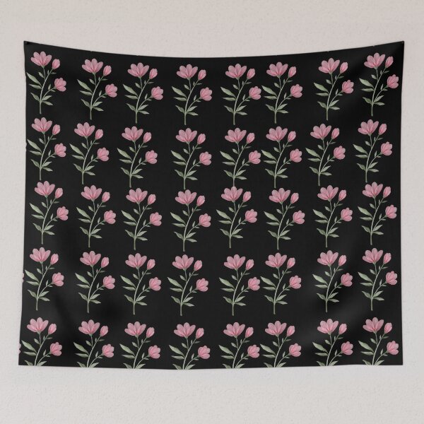 Item preview, ​Pink Floral Seamless Pattern Dark Moody Wildflowers designed and sold by ​Jyoti Digital Artist.