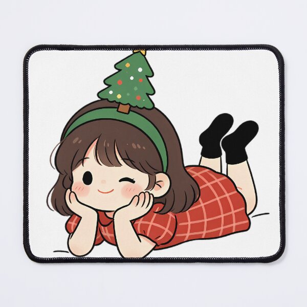 Item preview, Cute Christmas Girl with Christmas Tree Headband Design designed and sold by Bondingbonding.