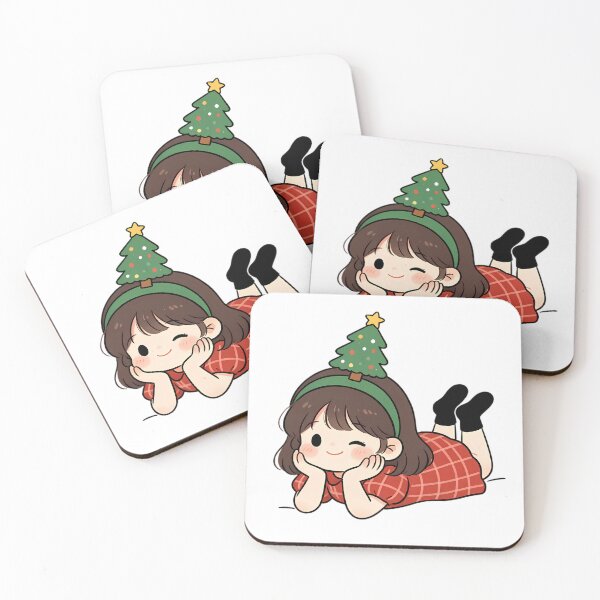 Item preview, Cute Christmas Girl with Christmas Tree Headband Design designed and sold by Bondingbonding.