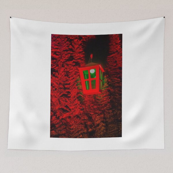 Item preview, Red Christmas Lantern Hanging on Holiday Tree Lights With Festive Green Glow and Nighttime Decoration designed and sold by Nmallia.