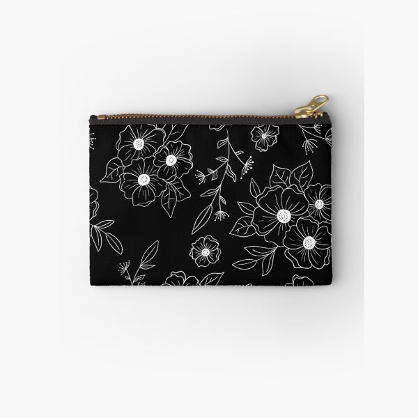 Item preview, Fine Line Anemone Floral on Black Background designed and sold by WonderAndWhim.
