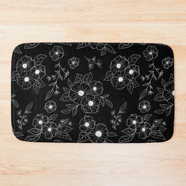 Item preview, Fine Line Anemone Floral on Black Background designed and sold by WonderAndWhim.