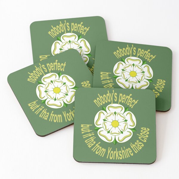 Item preview, Nobodys Perfect But If Tha From Yorkshire Thas Close Yellow Text designed and sold by taiche.