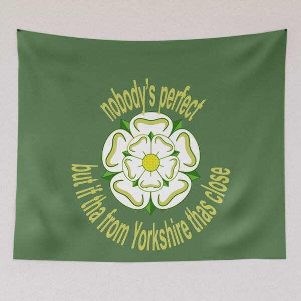 Item preview, Nobodys Perfect But If Tha From Yorkshire Thas Close Yellow Text designed and sold by taiche.
