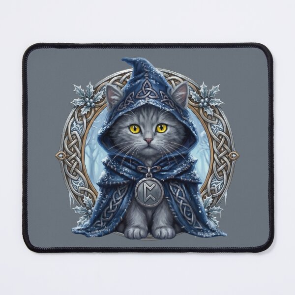 Item preview, The Solstice Singer Motif - Celtic Folklore Grey Cat - Midnight Frost Edition designed and sold by Englandbear.
