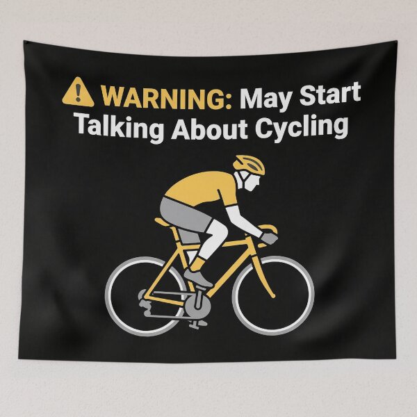 Item preview, Warning May Start Talking About Cycling – Funny Cyclist Gift Road Bike Humor Quote designed and sold by Sekla-Studio.