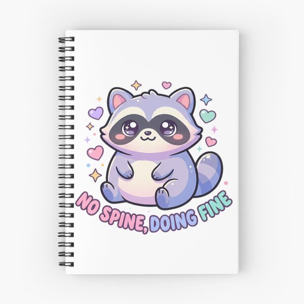 Item preview, No Spine Doing Fine Cute Kawaii Raccoon Pastel designed and sold by Velustro Shop.