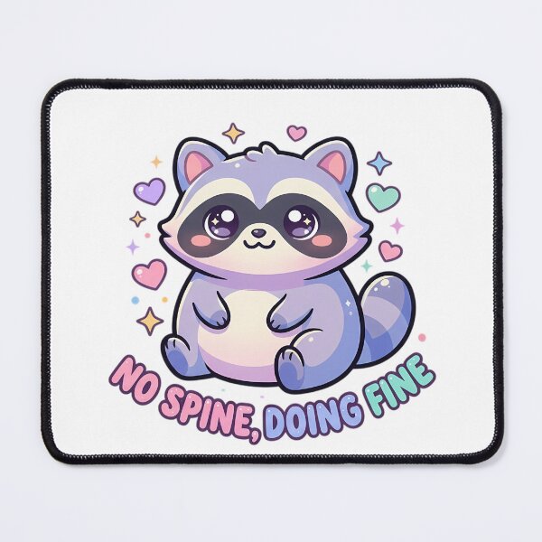 Item preview, No Spine Doing Fine Cute Kawaii Raccoon Pastel designed and sold by Velustro Shop.