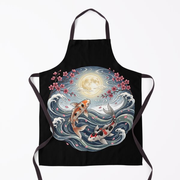 Item preview, Japanese Koi Fishes Under Full Moon designed and sold by TheOctopusArt.