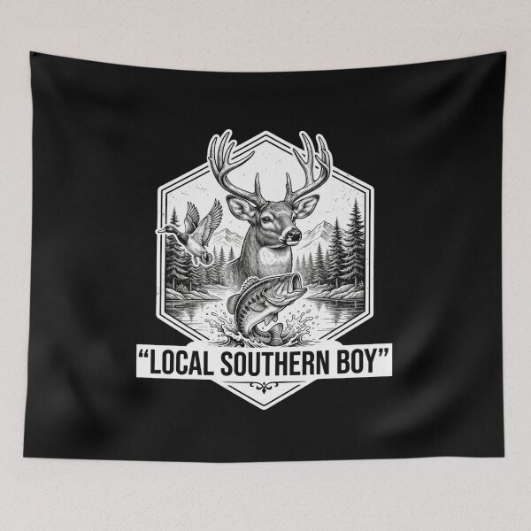 Item preview, Youth Boy Local Deer Duck Camo Trout Fishing Hunting Kid Men T-Shirt | Outdoor Hunter Graphic Gift designed and sold by Trendably.